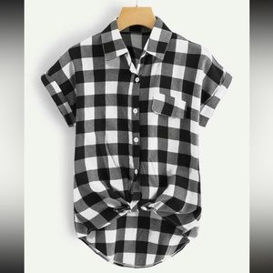 Emery Rose plaid blouse